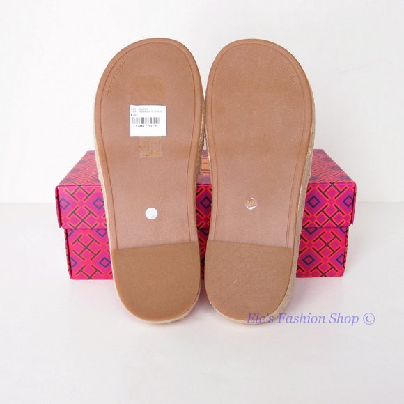 ** SOLD!!** NIB Tory Burch Logo Grosgrain Ribbon Woven Slide Cream US 8 - Picture 15 of 16